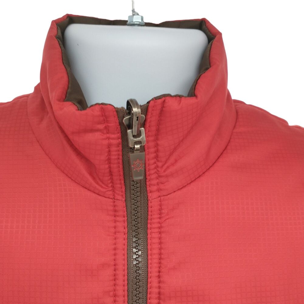 Ruff Hewn Reversible Quilted Zip Vest Red Brown Ripstop Drawstring Womens Medium - Picture 5 of 16